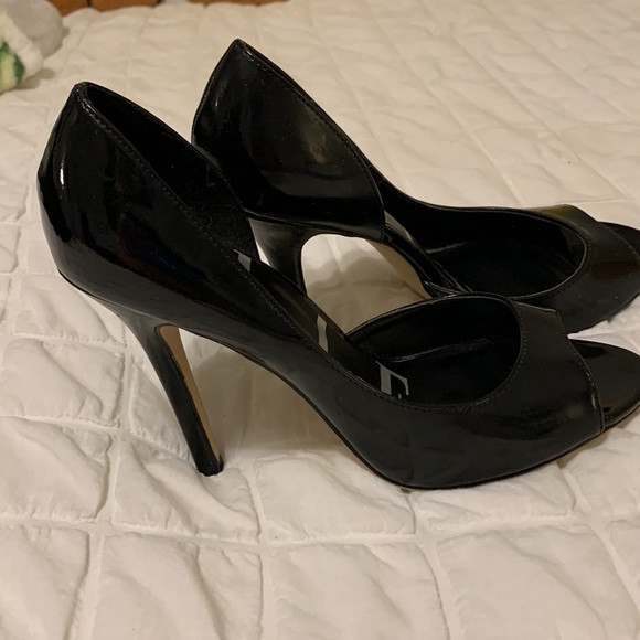 Elle black open toe heels - Picture 2 of 4